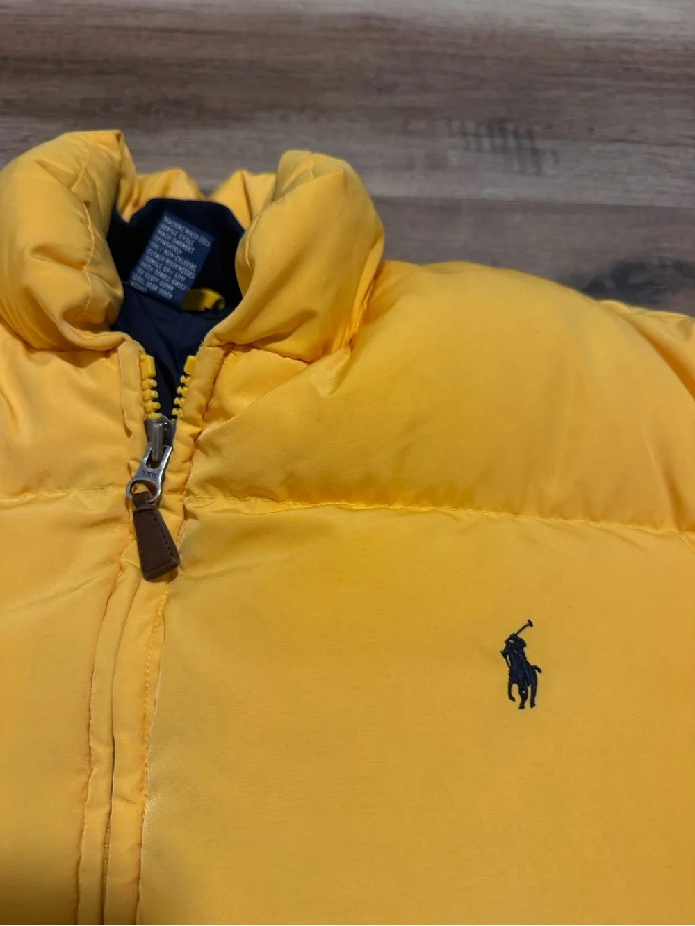 Vintage Polo Ralph Lauren Bubble Puffer Jacket Men’s Medium Yellow Nuptse Style